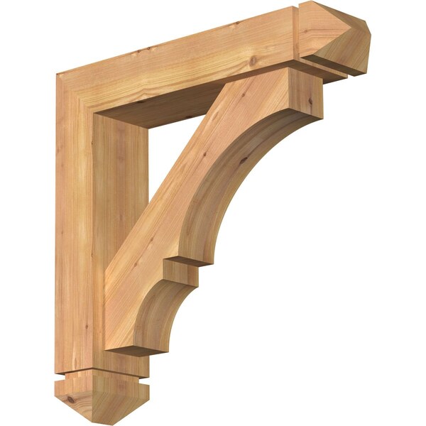 Ekena Millwork Balboa Arts and Crafts Smooth Bracket w/ Offset Brace, Western Red Cedar, 5 1/2"W x 24"D x 24"H BKT0604X24X24BOA03SWR - main